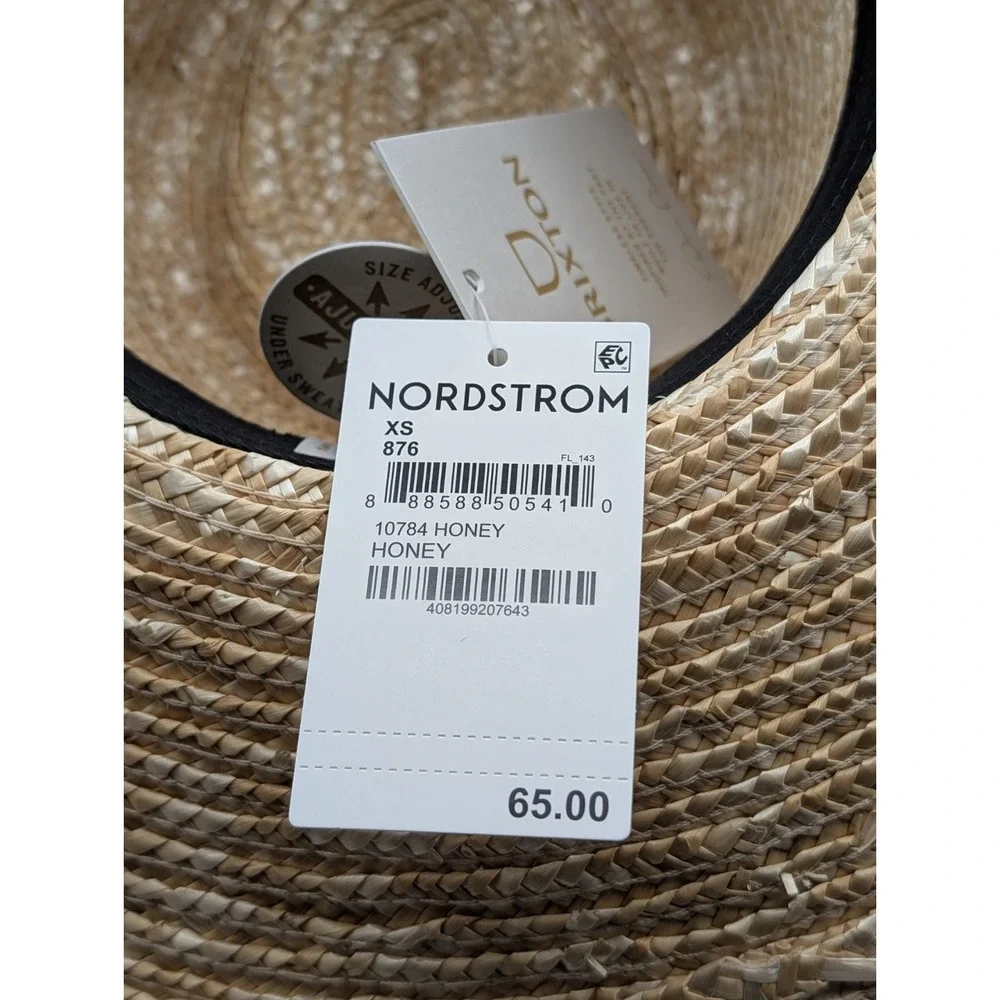 Brixton Joanna Women's Straw Hat XS Honey Wide Brim Fedora UPF 50+ NWT
